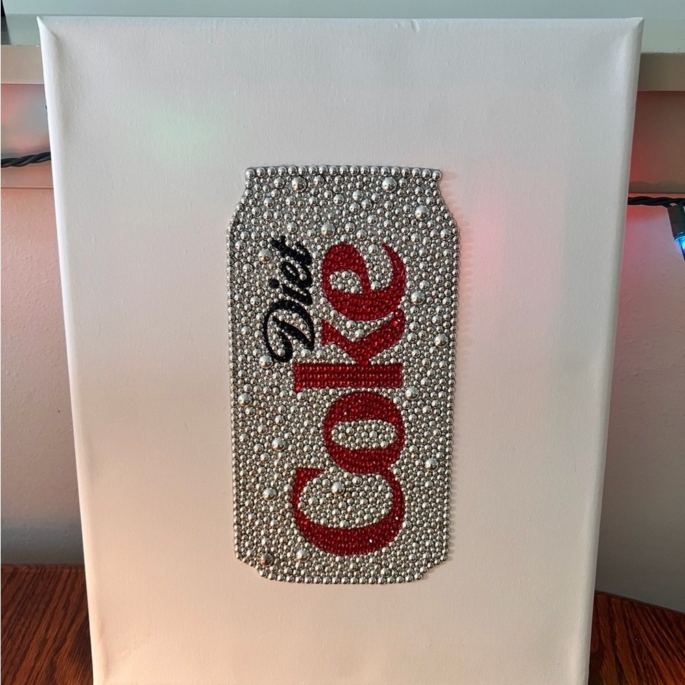 Diet Coke Rhinestone Canvas Art
